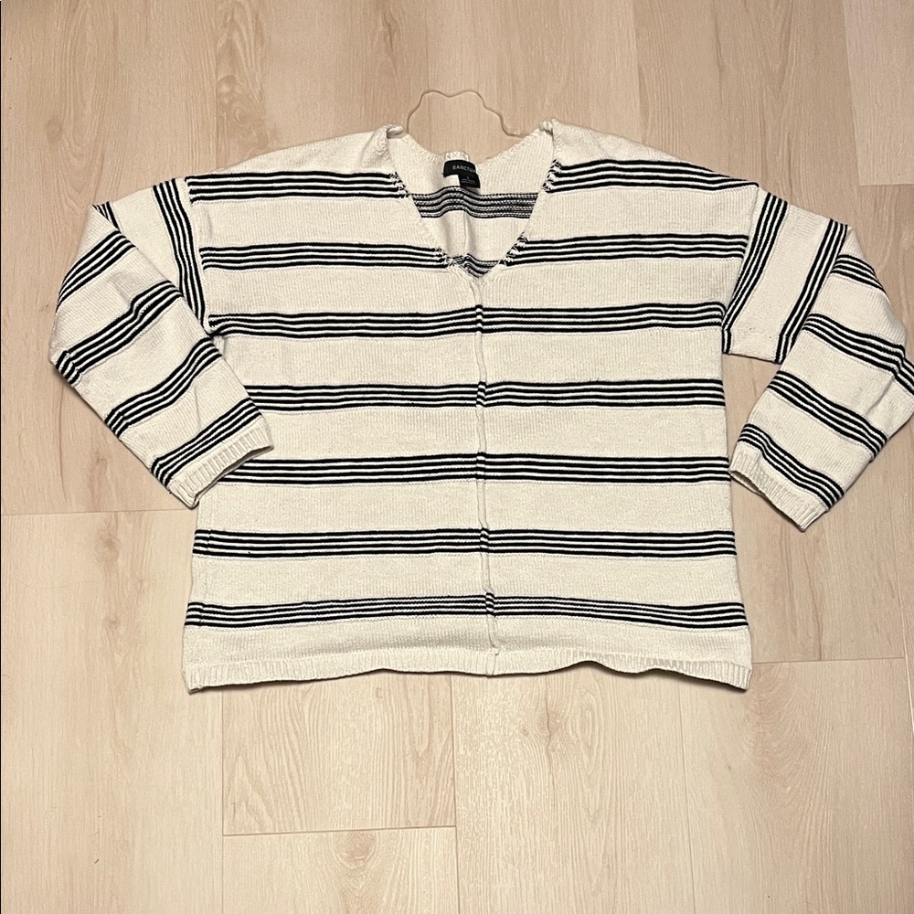 Sanctuary Black and White striped Knit Sweater